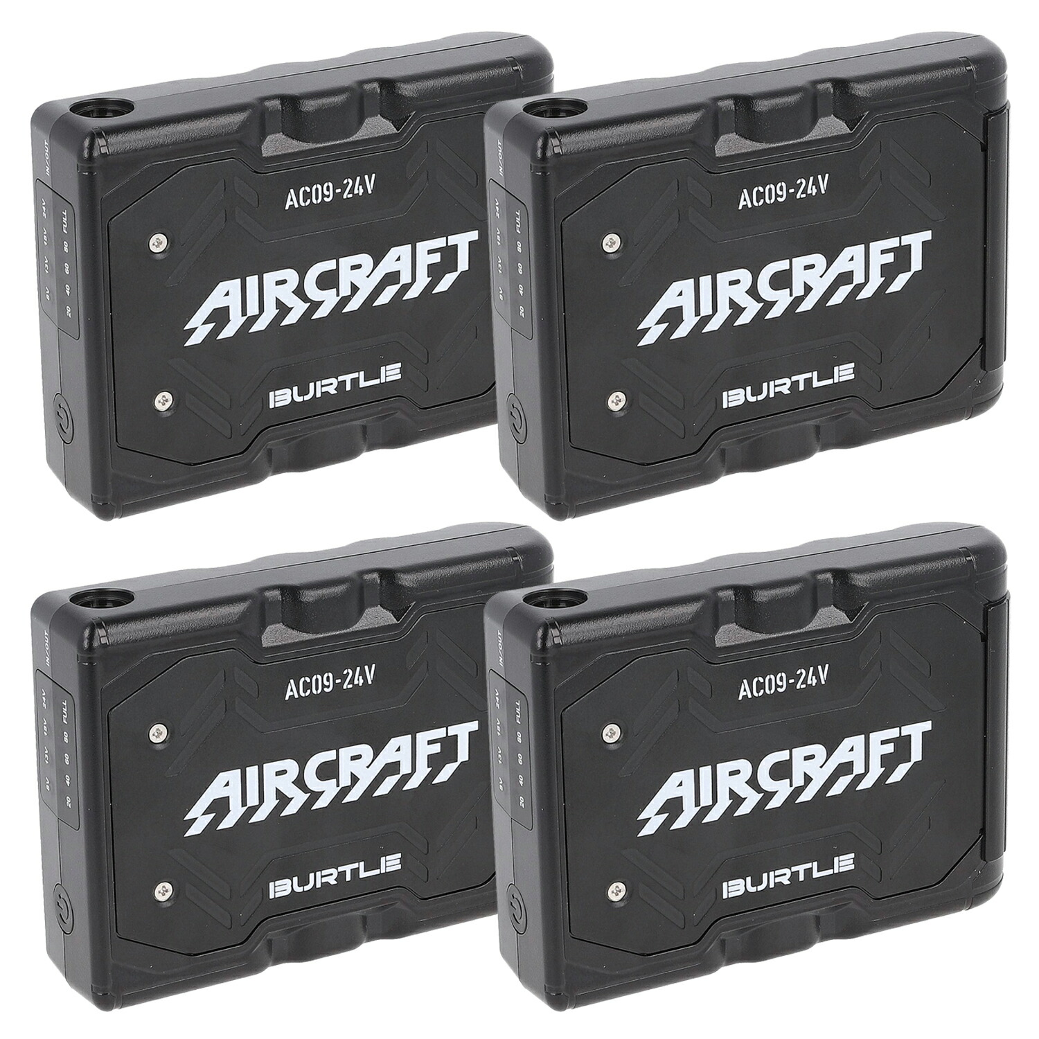 ［即日配送］BURTLE(バートル) エアークラフト 24V リチウムイオンバッテリー マットブラック(黒色) AC09 683942B 4個セット［2025年最新モデル 空調服用 作業着 電池パック 熱中症対策 純正 正規品 アウトドア レジャー 野球観戦 スポーツ観戦 釣り かっこいい 充電器付き］