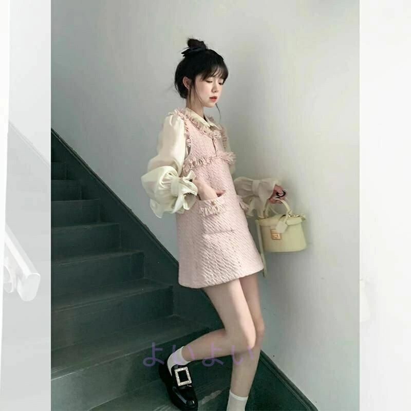 ピンク シャツ お洒落 レディース フレンチ 春 可愛い キレイ ドレス