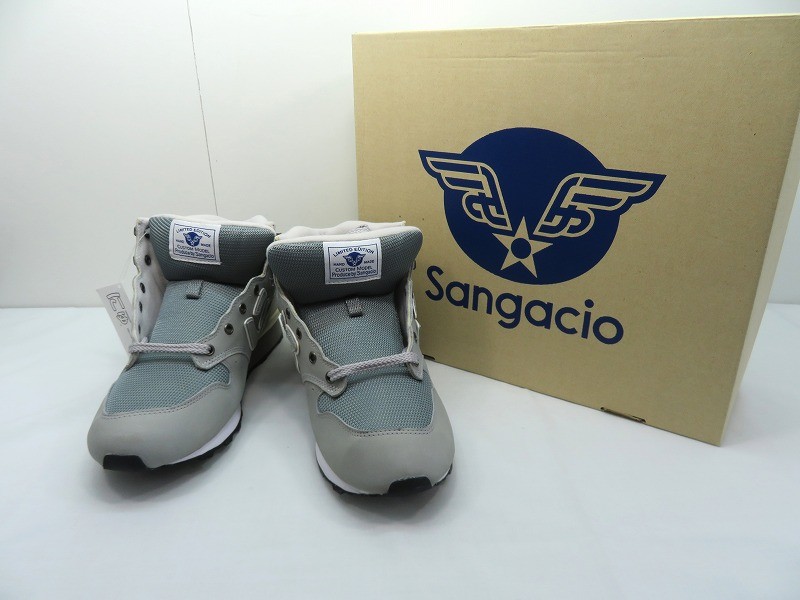 s24g-656k【中古】SANGACIO サンガッチョ　にゅーず　スニーカー　ミッドグレー　ミッドカット 26.5cm【9800円以上で沖縄・離島も送料無料】｜四次元　ねっとフリマ