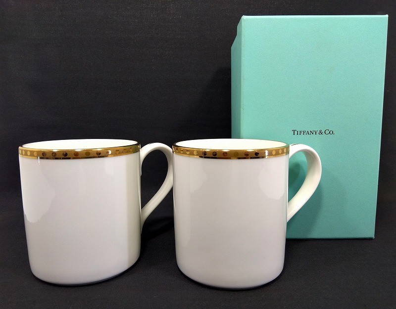 A888-4/TIFFANY＆Co./ゴールドバンド/ペアマグカップ/ Amazon.co.jp: ティファニー ゴールドバンド ペアマグカップ