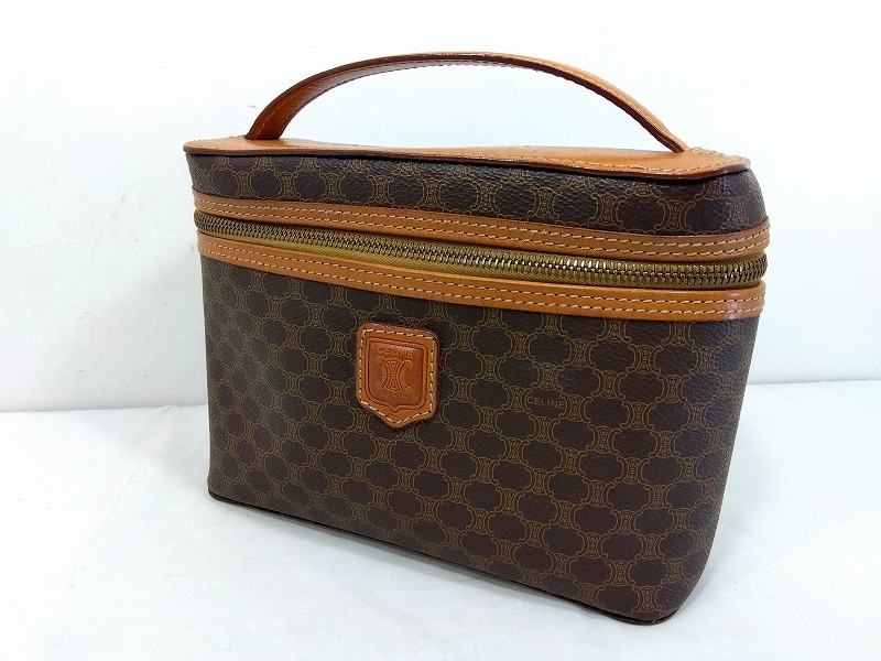 楽天市場】セリーヌ CELINE ポーチ マカダム ヴァニティ レザー