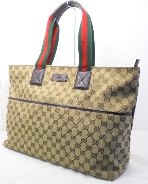 s25g-a897x【中古】GUCCI グッチ シェリーライン GGキャンバス トートバッグ 155524・002058【9800円以上で沖縄・離島も送料無料】|四次元 ねっとフリマ