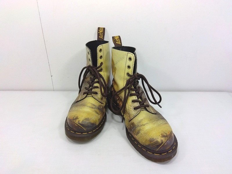 26g-577k【中古】Dr.Martens ドクターマーチン 8ホール ブーツ カルタゴ帝国の衰退 アートプリント ひび割れ・ダメージ加工 AW006 24.0cm 箱なし【9800円以上で沖縄・離島も送料無料】|四次元 ねっとフリマ