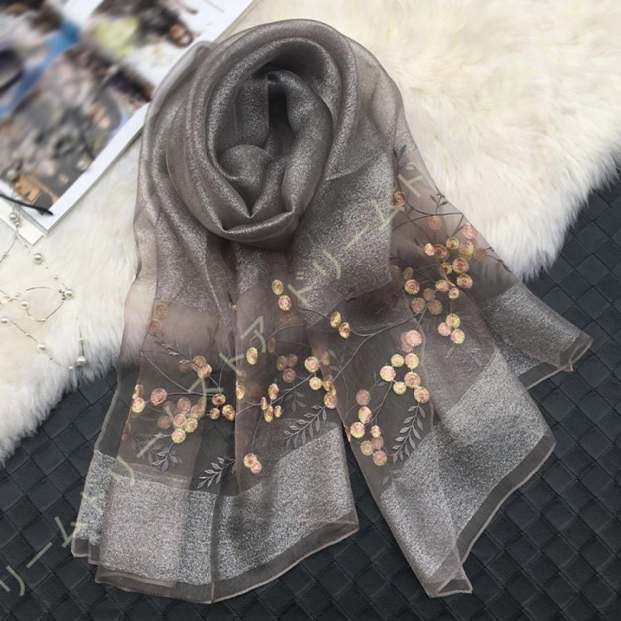 amet at ladoue コットンストール 刺繍 ビーズ付 スヌード シルクコットン刺繍ストール 2470851058 | Luna Luce