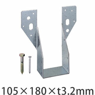 タナカ 梁受け金物 ツメなし 梁寸法105巾用 105&times;180&times;t3.2mm 10個 441-9619 基礎 内装 構造 土台｜養生・建築資材のマモルデ