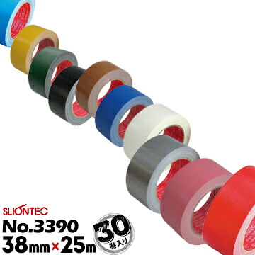 マクセル スリオンテック 布カラーテープ No.3390 38mm×25m 30巻 布粘着テープ