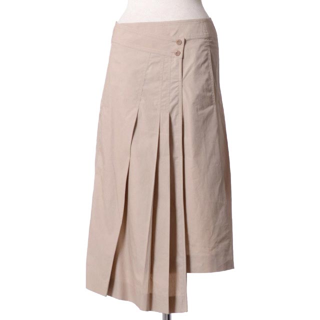 クリストフルメール (CHRISTOPHE LEMAIRE) アシンメトリカルプリーツスカート クリスピーコットン ベージュ w151sk04cl013230 2015SS レディース春夏 送料無料 【正規取扱】