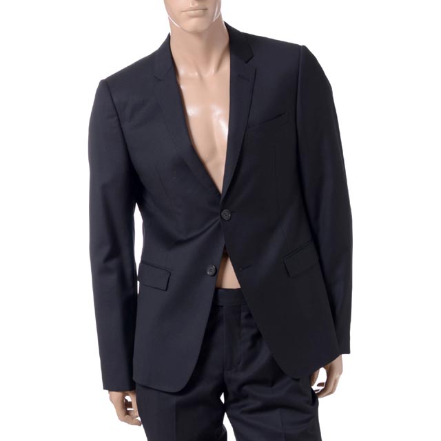 美品 エンポリオアルマーニ ウール ストライプスーツ 44黒 ジャケット パンツ EMPORIO ARMANI - 美品 エンポリオアルマーニ ウール ストライプ