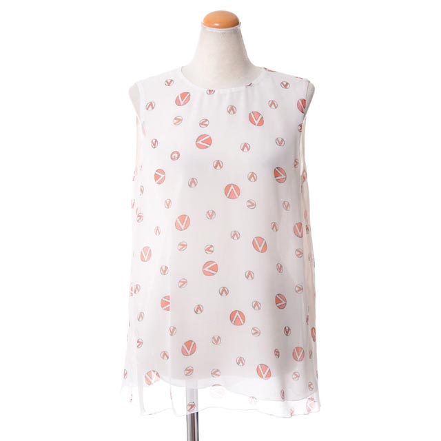 ジャンバティスタ ヴァリ (Giambattista Valli) ノースリブブラウス シルクオーガンジー ホワイトプリントsv224133250 2017SS レディース春夏新作 送料無料 正規取扱|ヨコアンティ