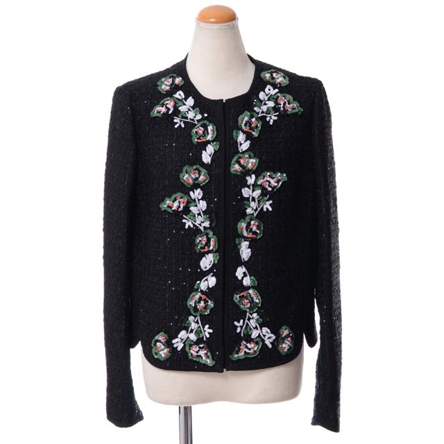 ジャンバティスタ ヴァリ (Giambattista Valli) ビーズ刺しゅう否色合い上衣 黒いことツイード スパンコール交ぜ合わせる\u003cbr /\u003esv6010131\u003cbr /\u003e 2017SS レディース春夏新作 貨物輸送無料 決まり取りまわし コート・ジャケット-レディースファッション