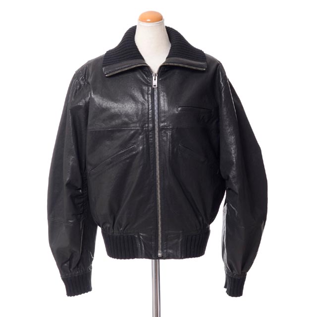 ハイダーアッカーマン (Haider Ackermann) バイカージャケット やぎ革 黒いこと\u003cbr /\u003e54310002099\u003cbr /\u003e 2017AW レディース秋冬新作 貨物輸送無料 置き目取りまわし