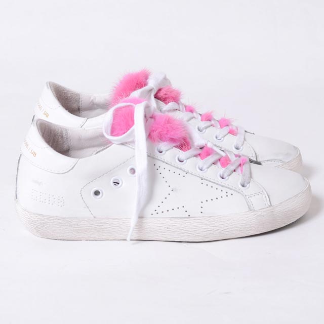 ゴールデングース (Golden Goose) SUPERSTARスニーカー ミンクのコート毛革付き添い人 白いこと\u003cbr /\u003eg31ws590d55w7\u003cbr /\u003e 2017AW レディース秋冬新作 貨物輸送無料 定め事取りまわし