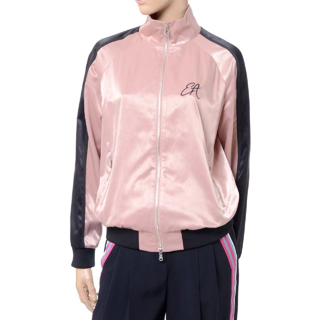 エンポリオアルマーニ (EMPORIO ARMANI) 惑星モチーフサテンブルゾン ジャージー バイカラー<br />3z2b802nvxz<br /> 2018SS レディース春夏新作 送料無料 正規取扱