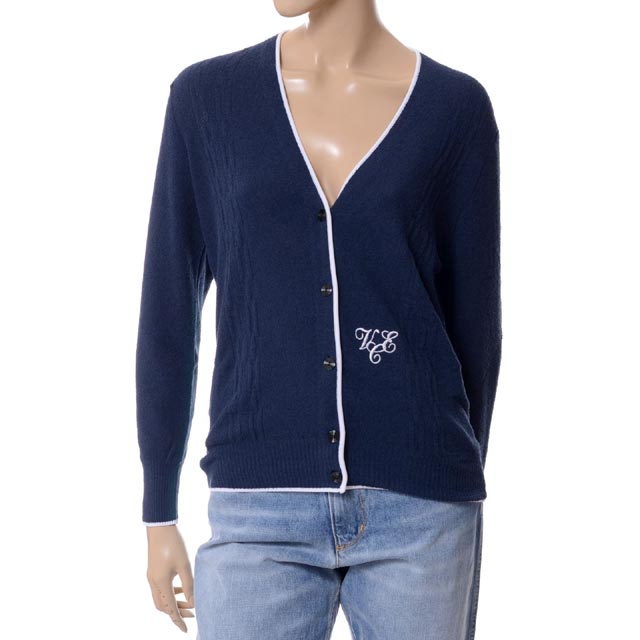 ゴールデングース (Golden Goose) Vネックライン入りカーディガン コットンなど ネイビー＜br /＞g32wp079a2＜br /＞ 2018SS レディース春夏新作 送料無料 正規取扱