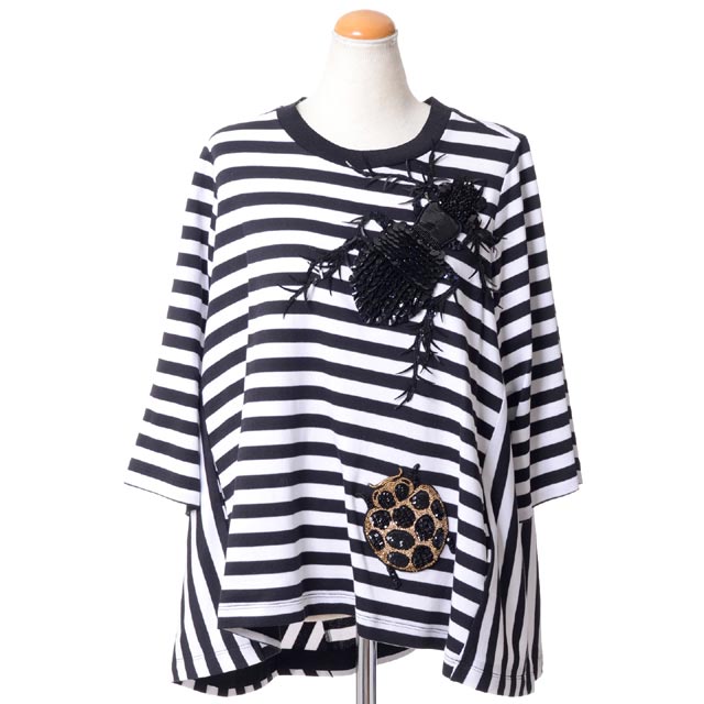 ディーチェカヤック (DICE KAYEK) ボーダーカットソー コットン ブラックホワイト\u003cbr /\u003ec612150\u003cbr /\u003e 2018SS レディース春夏新作 送料無料 正規取扱