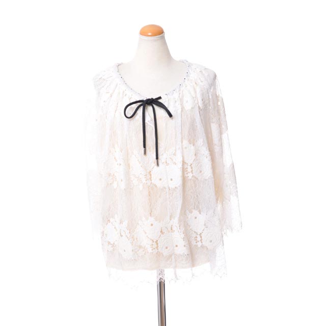アントニオマラス (ANTONIO MARRAS) シャーリングレースブラウス チュール アイボリーlb1031teda35s 2018SS レディース春夏新作 送料無料 正規取扱｜ヨコアンティ