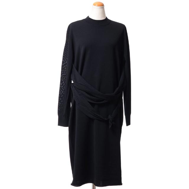 プロエンザスクーラー (Proenza Schouler) リボンベルトワンピース ウールジャージー ブラックr184709300200 2018AW レディース秋冬新作 送料無料 正規取扱｜ヨコアンティ