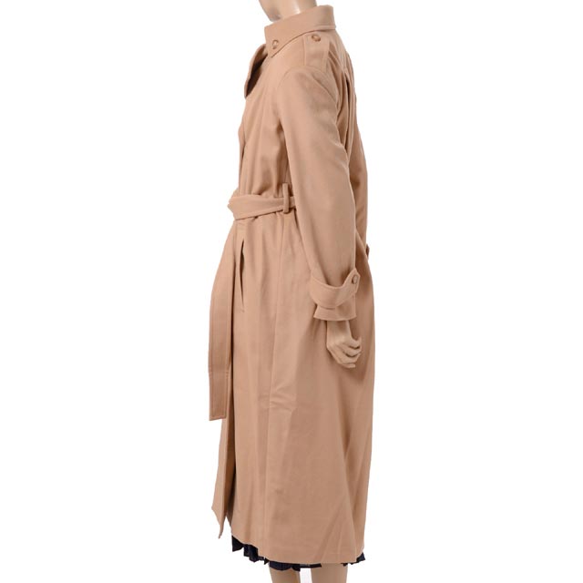 希少 エリカカヴァリーニ Erika Cavallini フラノトレンチコート ヴァージンウールカシミヤミックス キャメルa8pp8an 18aw レディース秋冬新作 送料無料 正規取扱 超人気の Www Ssipeople Com