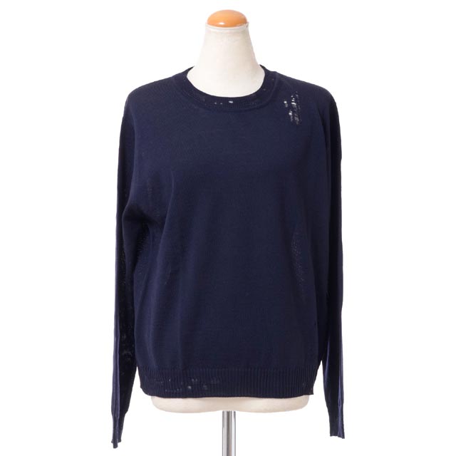 ゴールデングース (Golden Goose) クルーネックセーター メリノウール ネイビー＜br /＞g33wp076a2＜br /＞ 2018AW レディース秋冬新作 送料無料 正規取扱