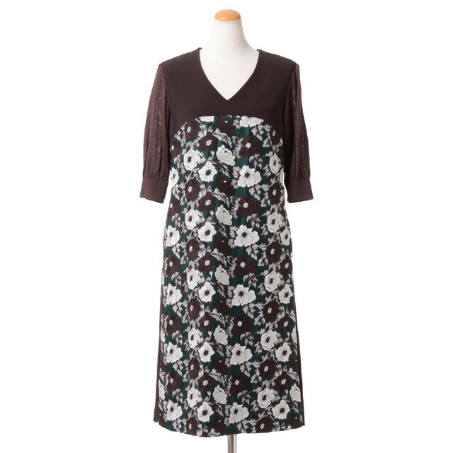 セタイチロウ (setaichiro) 五分袖Aラインワンピース ミックス ブラウン＜br /＞d15909green＜br /＞ 2019AW レディース秋冬新作 送料無料 正規取扱
