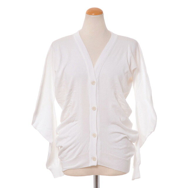 メゾン マルジェラ (Maison Margiela) ドレープニットカーディガン コットン ホワイトs29ha0656100 2021SS レディース春夏新作 送料無料 正規取扱｜ヨコアンティ
