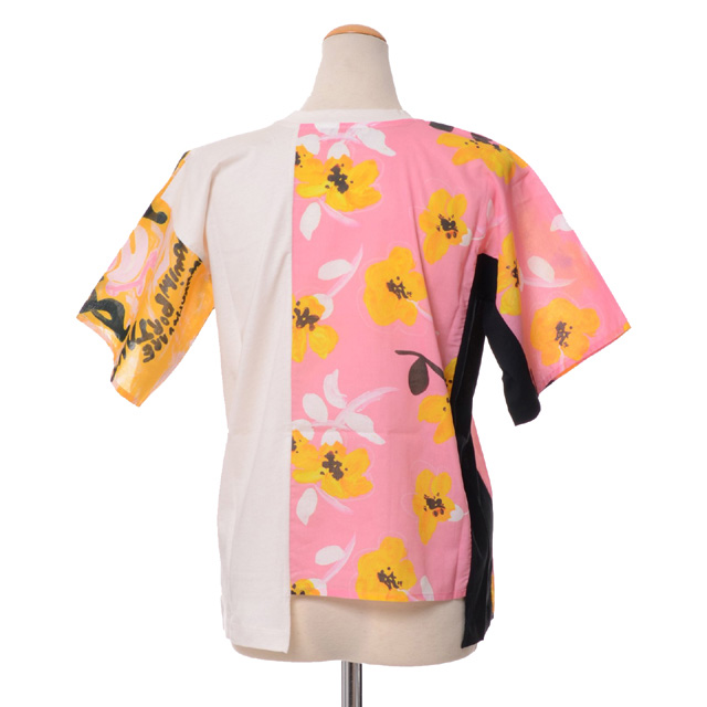 夜空 MARNI Tシャツ オーガニックコットン 花柄 パネルプリント - 通販