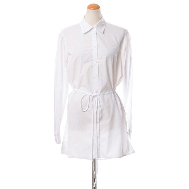 ロゼッタゲッティ (ROSETTA GETTY) ケープエプロンシャツ コットンポプリン ブラック13211m4680white 2021AW レディース秋冬新作 送料無料 正規取扱｜ヨコアンティ