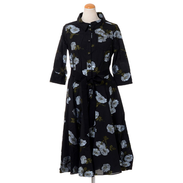 アーデム (ERDEM) シャツ襟ワンピース コットン ブラック薔薇刺繍21597bfcfcblack 2021AW レディース秋冬新作 送料無料 正規取扱｜ヨコアンティ 118,800円