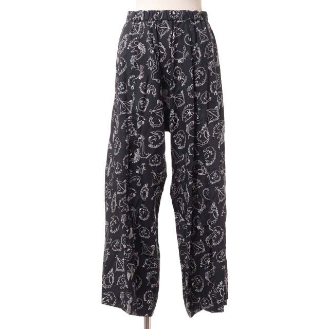ロゼッタゲッティ (ROSETTA GETTY) 星座プリントワイドパンツ オーガニックコットン ブラックプリント13222hb8793blwh 2022AW レディース秋冬新作 送料無料 正規取扱｜ヨコアンティ