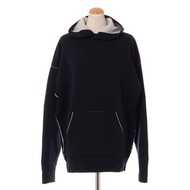 ルシアンペラフィネ (Lucien Pellat Finet) リバーシブルスカルインターシャフードセーター カシミール 黒いこと白いこと\u003cbr /\u003e4596540490\u003cbr /\u003e 2022AW レディース秋冬新作 貨物輸送無料 定まり取りまわし