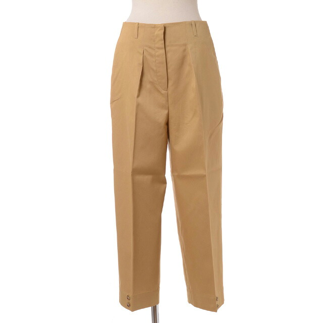 プルーンゴールドシュミット (prune goldschmidt) タック使いパンツ コットン キャメルpgss23pan002850 2023SS レディース春夏新作 送料無料 正規取扱｜ヨコアンティ