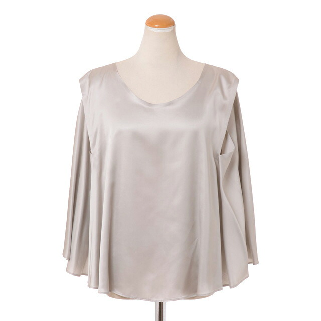 エムエムシックス メゾンマルジェラ (MM6 MAISON MARGIELA) Ｖネックブラウス サテン ライトグレーs52nc0305s54450856 2023SS レディース春夏新作 送料無料 正規取扱｜ヨコアンティ