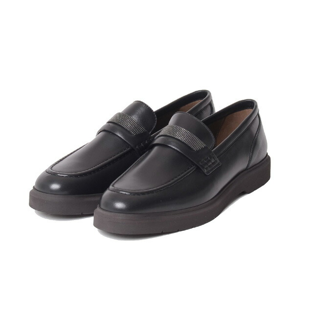 ブルネロクチネリ (Brunello Cucinelli) モニーレ付き添い人置き目毛革 ナッパーレザー 黒いこと\u003cbr /\u003emznag2370c101\u003cbr /\u003e 2023AW レディース秋冬新作 貨物輸送無料 定め事取りまわし