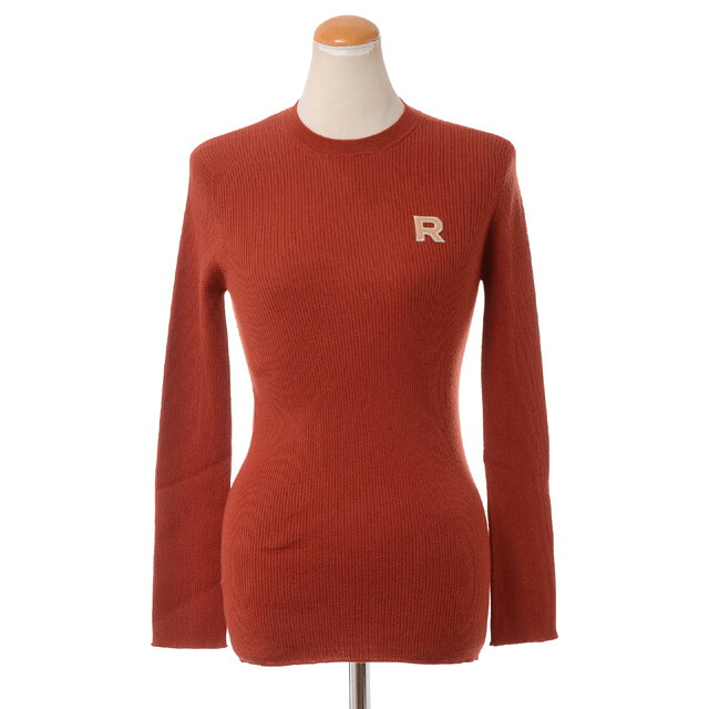 ロシャス (ROCHAS) ロゴ丸襟リブ長袖セーター ヴァージンウール ダークオレンジropx75035p804 2023AW レディース秋冬新作 送料無料 正規取扱｜ヨコアンティ