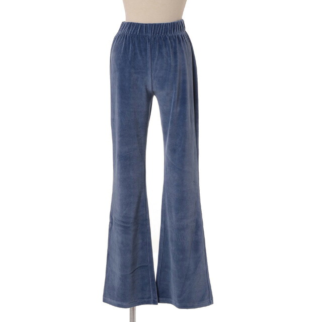 ソニアリキエル (SONIA RYKIEL) ベルボトムパンツ ベロア ブルー8191350063 2024SS レディース春夏新作 送料無料 正規取扱｜ヨコアンティ