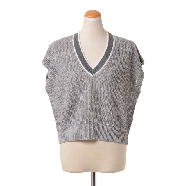ブルネロクチネリ (Brunello Cucinelli) イングリッシュベスト リネンなど グレーmc0555922c1605 2024SS レディース春夏新作 送料無料 正規取扱|ヨコアンティ