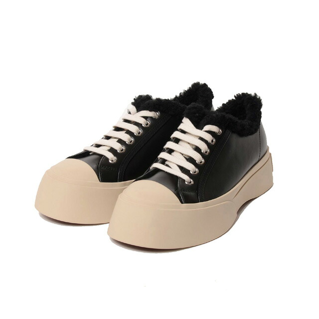 マルニ (Marni) PABLOボアレースアップスニーカー 牛革ラム ブラックsnzw00732000n99 2024AW レディース秋冬新作 送料無料 正規取扱｜ヨコアンティ