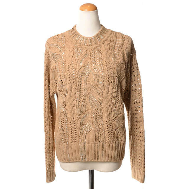 エルマノシェルビーノ (ermanno scervino) スパンコールプルオーバー 綿織物など 駱駝\u003cbr /\u003eew982310532\u003cbr /\u003e 2025SS レディース春夏新作 貨物輸送無料 定め事取りまわし