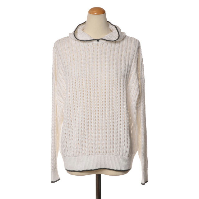 ブルネロクチネリ (Brunello Cucinelli) フード付きセーター コットン ホワイトmsb582009c159 2025SS レディース春夏新作 送料無料 正規取扱｜ヨコアンティ