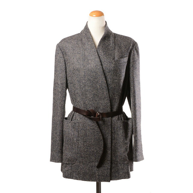 ブルネロクチネリ (Brunello Cucinelli) ノーカラージャケットベルト付き添い人 羊毛雑ぜ合わせる ツイード\u003cbr /\u003emg5297052c4897\u003cbr /\u003e 2025AW レディース秋冬新作 貨物輸送無料 定め事取りまわし