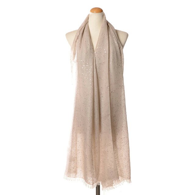 ブルネロクチネリ (Brunello Cucinelli) スパンコール袈裟 カシミヤ地絹 ベージュ\u003cbr /\u003emscdvsw03c9731\u003cbr /\u003e 2025SS レディース春夏新作 貨物輸送無料 定め事取りまわし