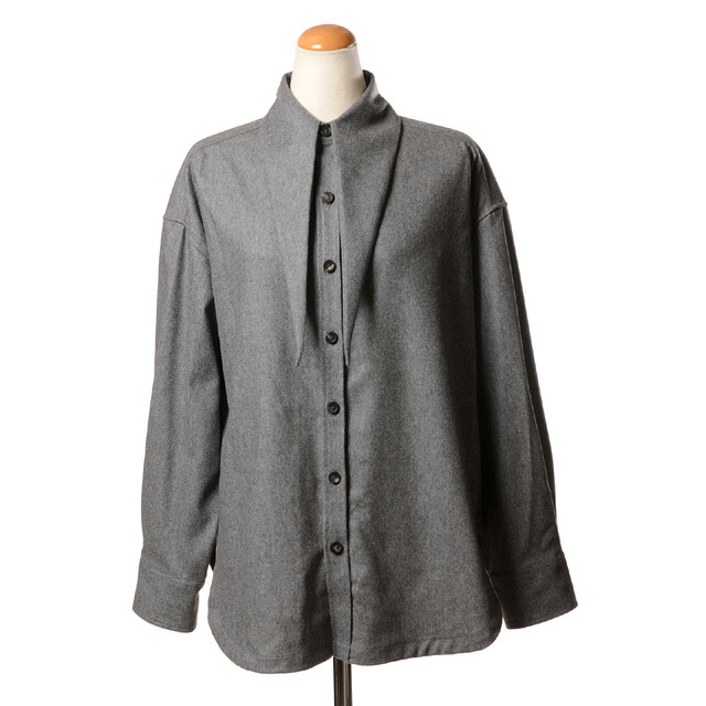 インポートブランド (import brand) マーロ malo ロングブラウス ウールストレッチ グレーqw681610005 2025AW レディース秋冬新作 送料無料 正規取扱｜ヨコアンティ