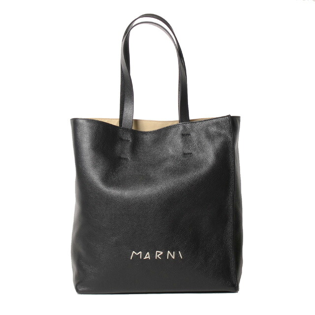 マルニ (Marni) Museo Northラージトートバッグ スムースレザー ブラック＜br /＞shmp0080l4p00n99＜br /＞ 2025AW レディース秋冬新作 送料無料 正規取扱