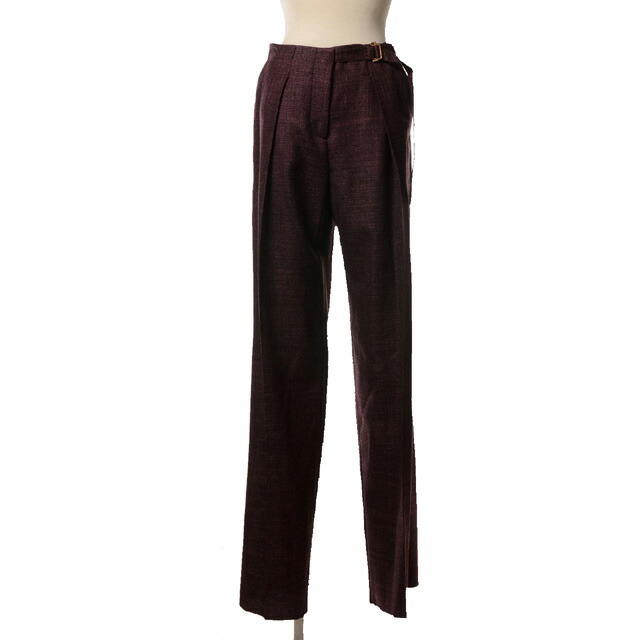 アニオナ (AGNONA) タックベルトパンツ ウールシルク パープルミックスwt181912719 2025SS レディース春夏新作 送料無料 正規取扱｜ヨコアンティ