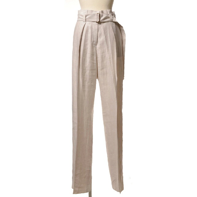 アニオナ (AGNONA) ベルト付きワイドパンツ 麻 オフサンドwt182911131 2025SS レディース春夏新作 送料無料 正規取扱|ヨコアンティ