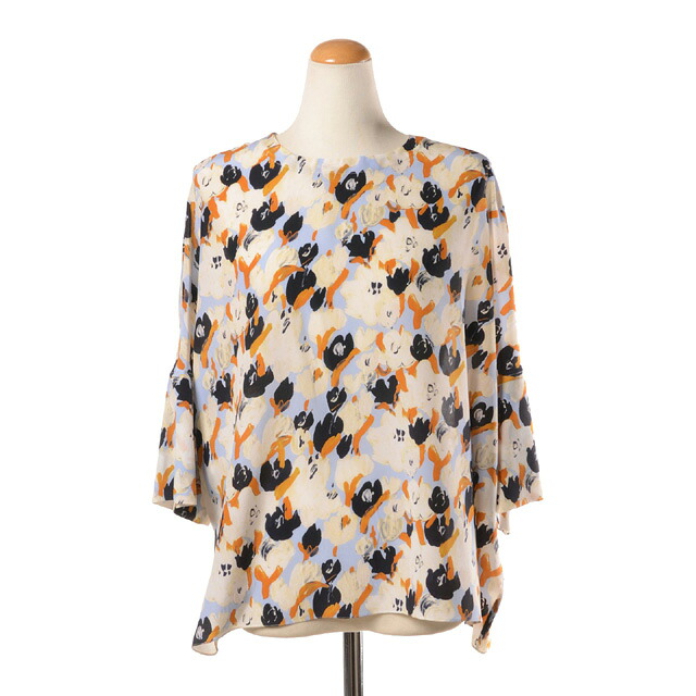 マルニ (Marni) ラウンドネックフラワープリントブラウス シルククレープ ブループリントttma0456a0sbb21 2026SS レディース春夏新作 送料無料 正規取扱｜ヨコアンティ