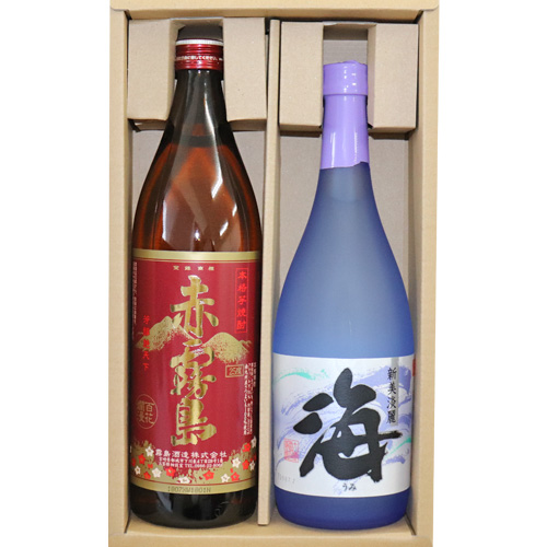 定番のお歳暮＆冬ギフト 送料無料 海 720ml 赤霧島 900m 焼酎２本 芋