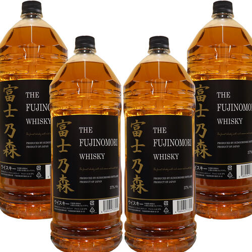 ★経済酒お勧め★（送料無料）富士乃森 ザ フジノモリ ウイスキー 4リットル 【THE FUJINOMORI WHISKY】 4本セット 37度 国産 ブレンデット ウイスキー4リットル ジャパニーズウイスキー 父の日 お中元 居酒屋 飲食店｜越後雪国地酒連峰（新潟店）