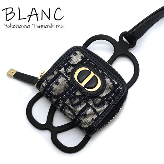 クリスチャン ディオール オブリーク トロッター柄 モンテーニュ フォンホルダー ネイビー 横浜BLANC【中古】