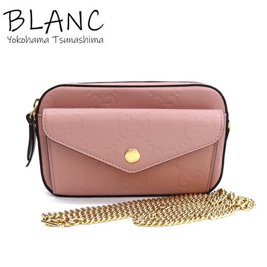 グッチ GGスーパー ミニショルダーバッグ チェーンポシェット レザー ピンク 781554 GUCCI 横浜BLANC【中古】